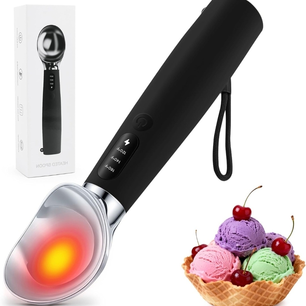 Electric Heated Ice Cream Scoop - Black